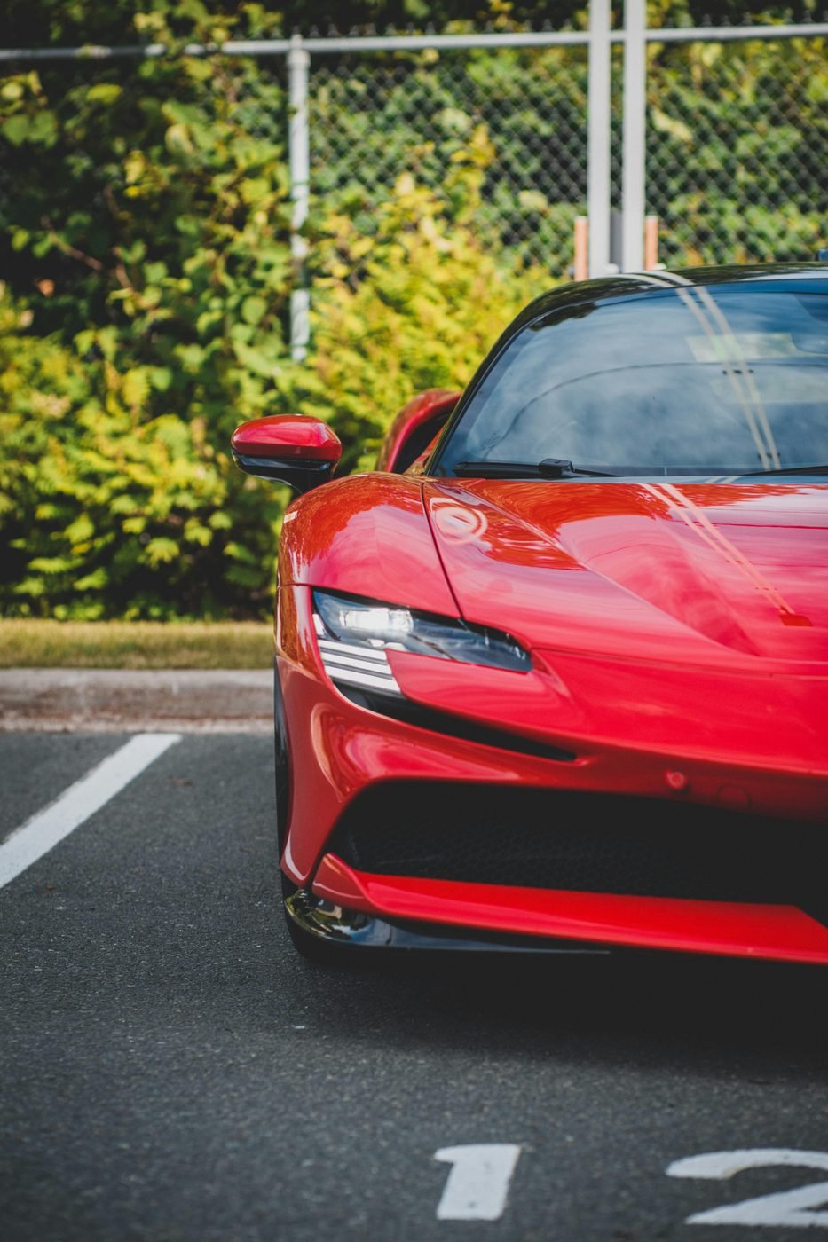 Red car on track